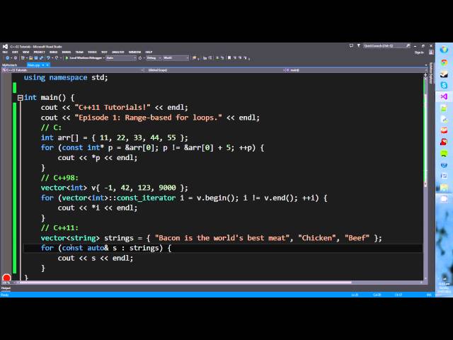 C++11 Tutorials! Episode 1: Range Based For Loops