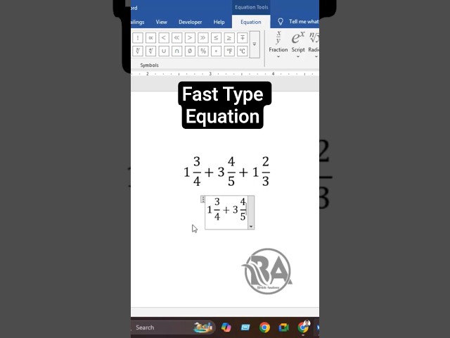 Fast Equation Type l ভগ্নাংশ l MS Word Shortcut l Bivash Academy