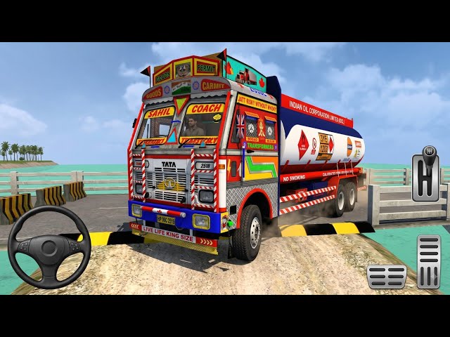 🚛 Indian Tata Oil Tanker vs Giant Speed Breakers 😱 | Indian Traffic Mod BUSSID