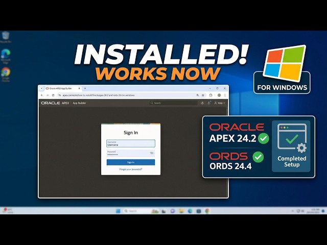 How to Install Oracle APEX 24.2 & ORDS 24.4 on Windows 11 | Step-by-Step Guide