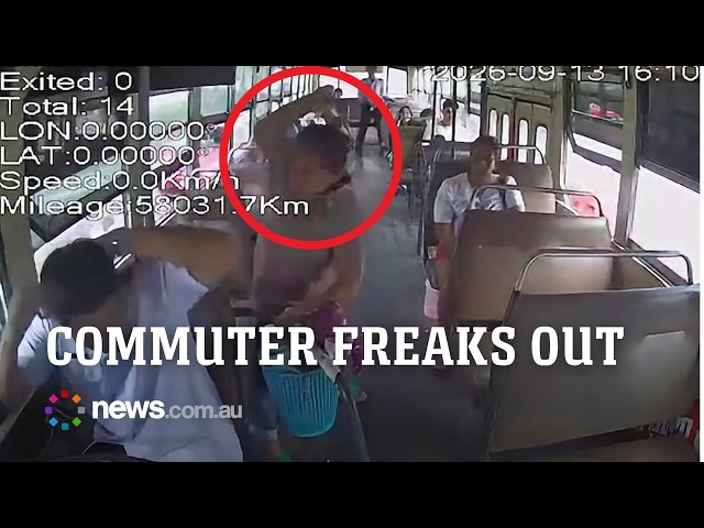 Furious female passenger attacks bus driver with a bottle after missing her stop