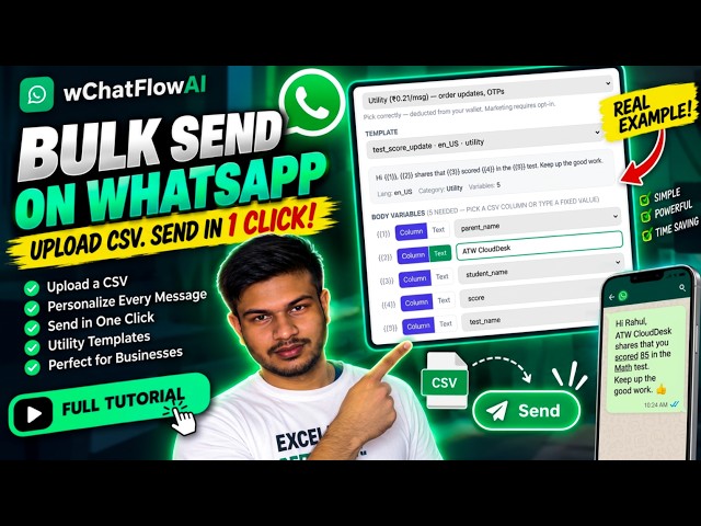 How to Bulk Send WhatsApp Messages in wChatFlowAI Full Tutorial