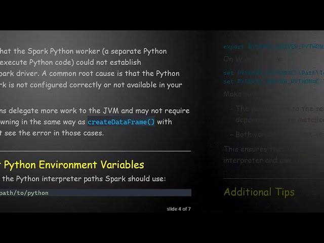 Fixing Python worker failed to connect back Error in Apache Spark createDataFrame