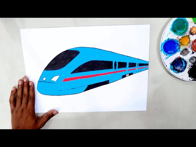 How to draw a Bullet Train very easy