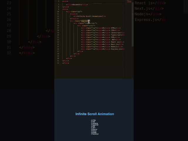 Infinite Scroll Animation | Only CSS Tutorial #cssanimation #coding  #youtubeshorts #programming