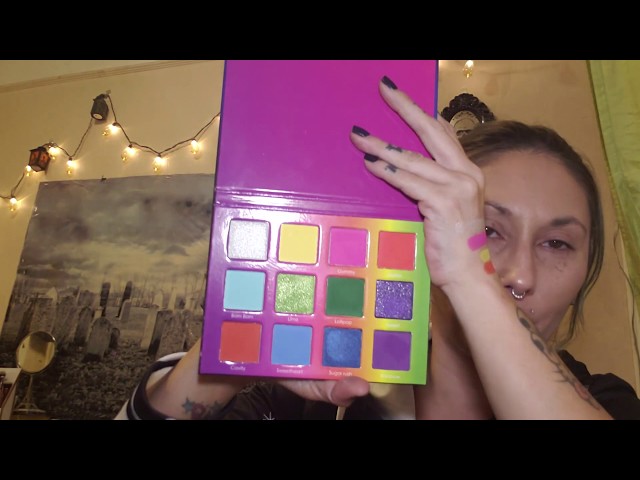 Sour Blast Eyeshadow Palette From Bombshell Cosmetica. Candy Scented Makeup!Demo&Swatches.