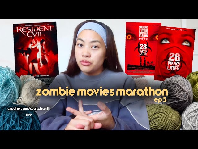 crocheting and having a zombie movies marathon 🧟‍♀️ | Movie dates with Shane (ep.5)