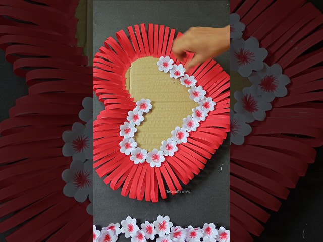 Beautiful paper flower wall hanging ❤️ #diy #crafts #wallhanging #ytshorts