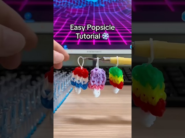 Easy Rainbow Loom Popsicle Tutorial ❄️ | Design Credit: webkinzfun99 on YT #rainbowloom #tutorial