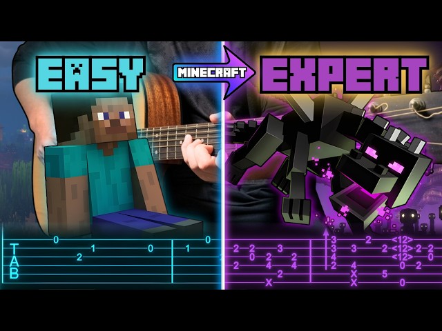 Aria Math - Minecraft (C418) | EASY to EXPERT [Fingerstyle Guitar]