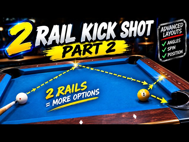 Part 2  on 2 Rail Kick Shot (Pool Cue Pivot Method)