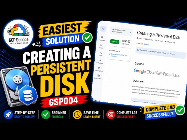 Creating a Persistent Disk | GSP004 | 100% WORKING SOLUTION | #googlecloudarcade
