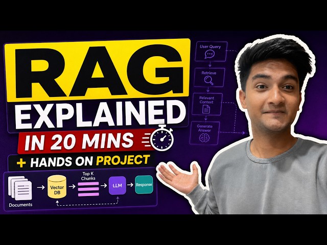 RAG Explained in 20 Minutes | Retrieval Augmented Generation + Hands on Project