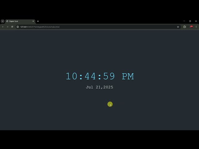 Digital Clock Project for Beginners | JavaScript Project with Live Date & Time