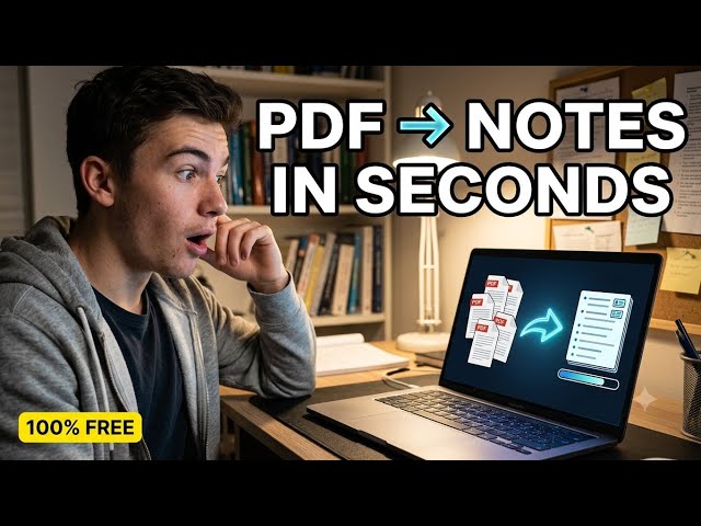 How to Turn Any PDF Into Study Notes in Seconds (FREE AI Tool- NotebookLM Tutorial 2026) #notebooklm