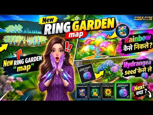 HOW TO GET HYDRANGEA SEED IN FREE FIRE 🌺 | Ring Garden Map New Update | Queen Neha