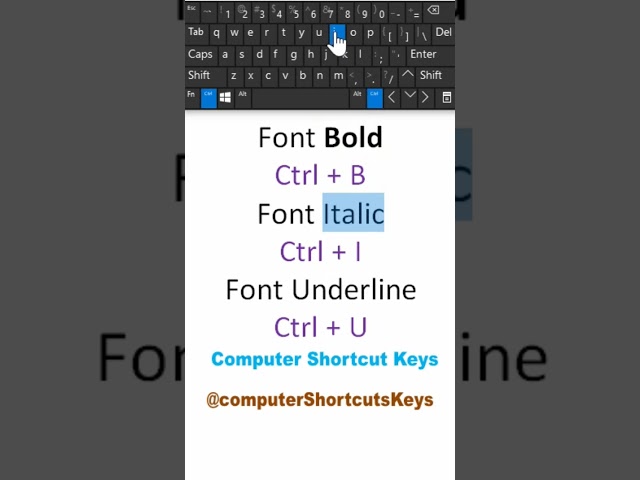 Bold Italic Underline Shortcut Key #shorts #keyboard #ms word #bold #italic #underline