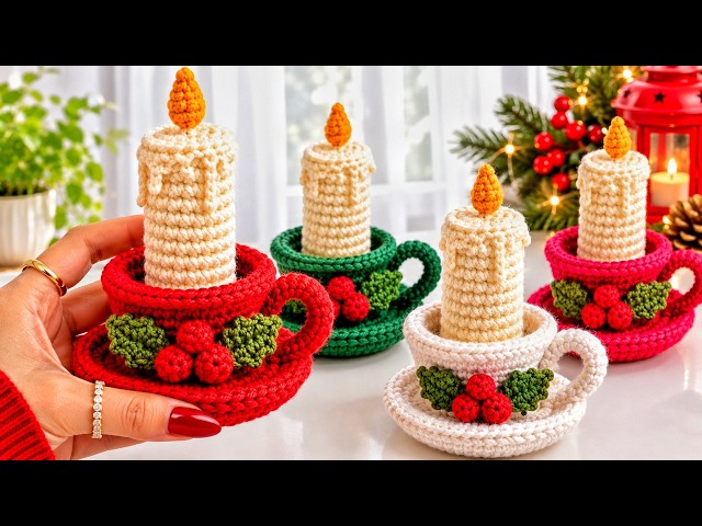 SO EASY 😱This Beginner Crochet Christmas Candle Is a Best-Seller! 🎄 Easy Tutorial
