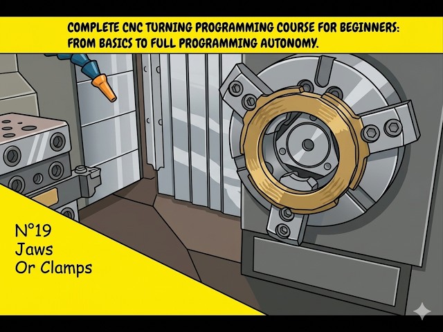 No 19 Complete #cnc  lathe programming tutorial for beginners #turning  CLAMPS AND JAW INFORMATION