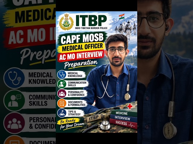 ITBP/CRPF/BSF Doctor Interview | CAPF medical officer interview