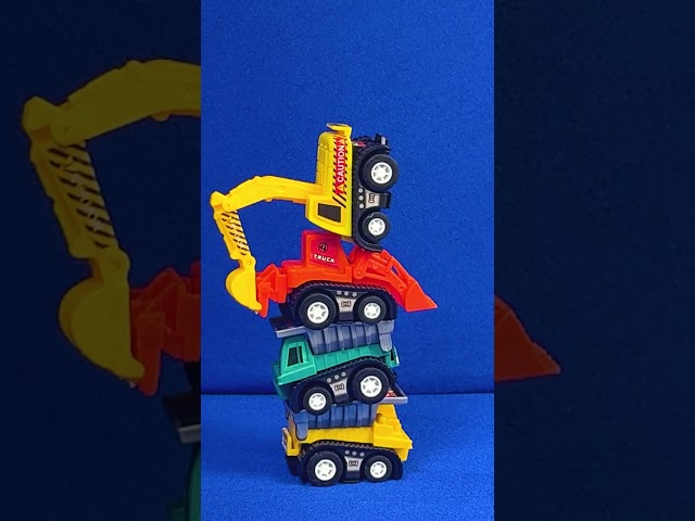 How many toy Trucks can we Stack? #blippi #shorts #toys #trucks