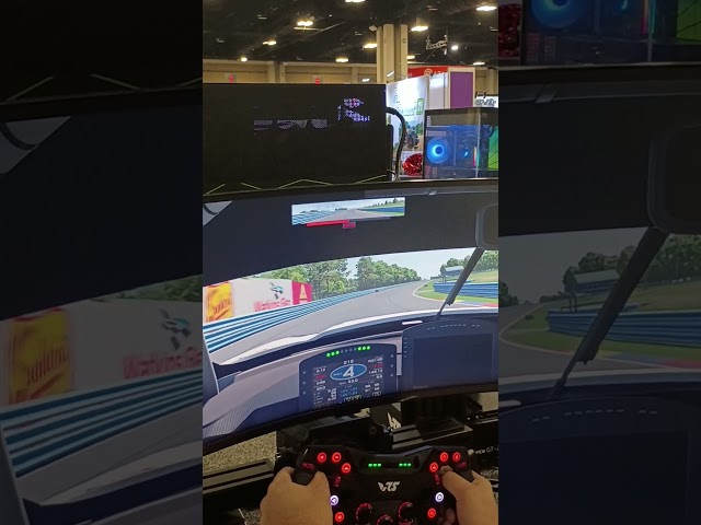 Finally testing some VRS hardware at Sim Racing Expo. #f1simracing #iracingworld #racingsim