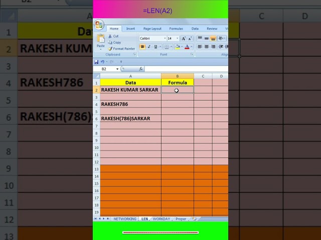 =LEN() Formula Excel Total Count of Characters in a Cell l #viralvideo
