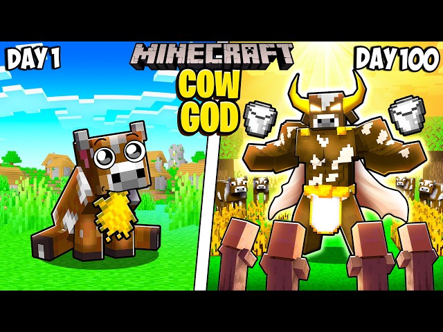 I Survived 100 Days as a COW GOD in Minecraft!