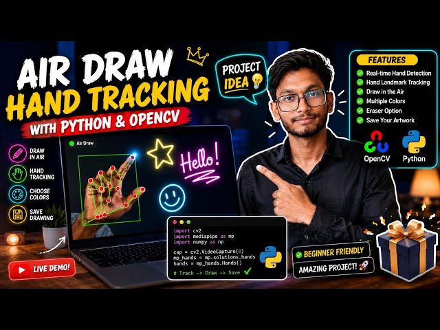 I Built a Python AI That Lets You Draw in the Air! 🖐️🎨 | MediaPipe + OpenCV