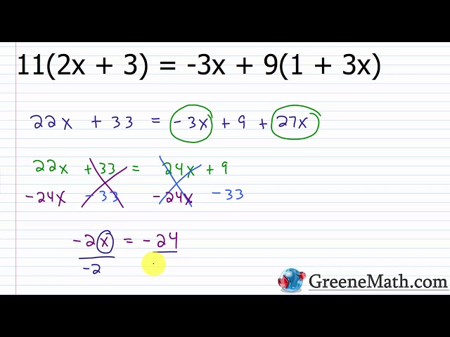 Solving Linear Equations in One Variable