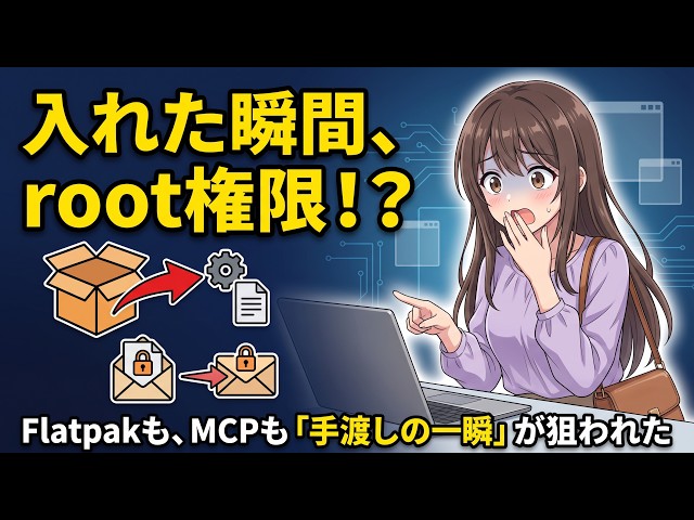入れた瞬間にroot権限!  FlatpakとMCP SDKの穴 手渡しの一瞬を守れるか？ 2026年09月30日(水)