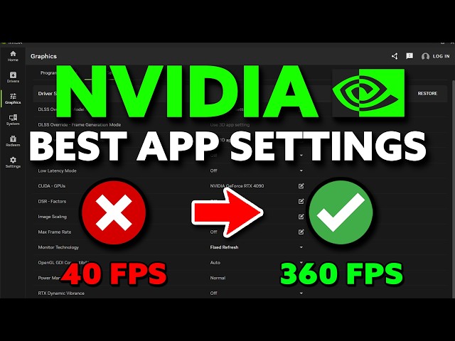 BEST NVIDIA App Settings For GAMING! (Boost FPS & Zero Delay)