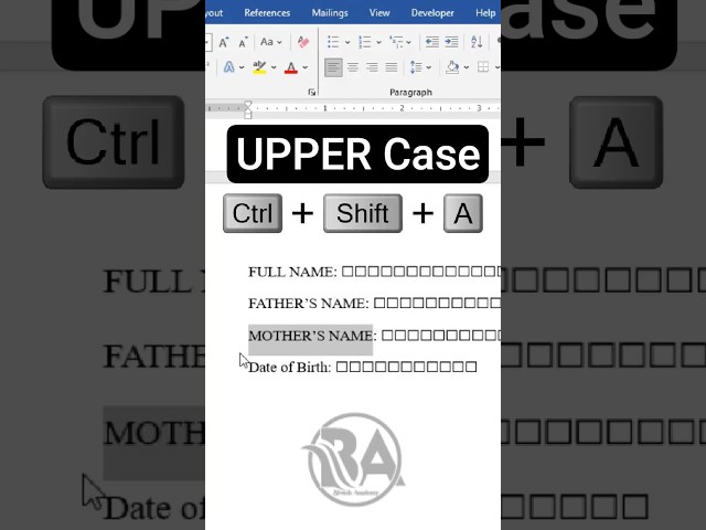 MS Word - UPPER Case Shortcut Keys ll Bivash Academy