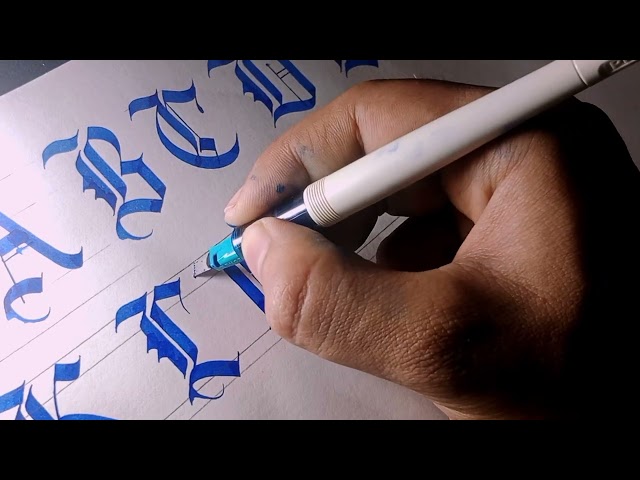 Gothic Calligraphy Alphabet : M (using pilot parallel pen) | Learn Blackletter Calligraphy 