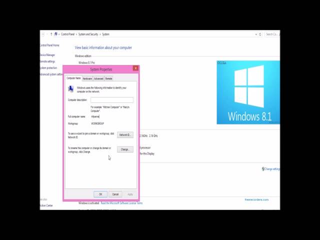 Changing Computer Name in Windows 8.1