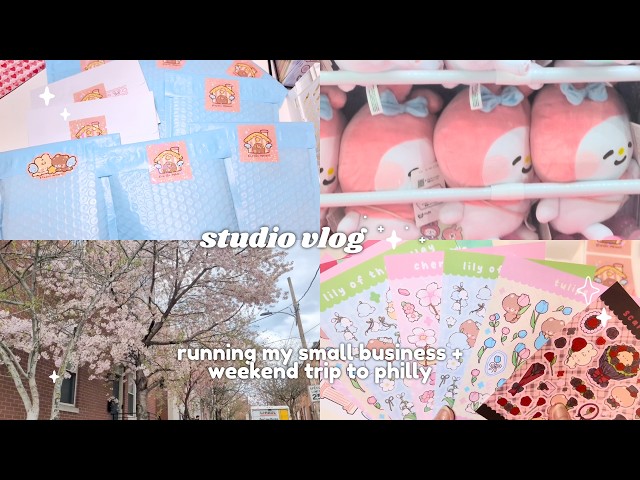 slow days drawing & packing orders with a quick weekend trip to philly ✨💖 studio vlog 26