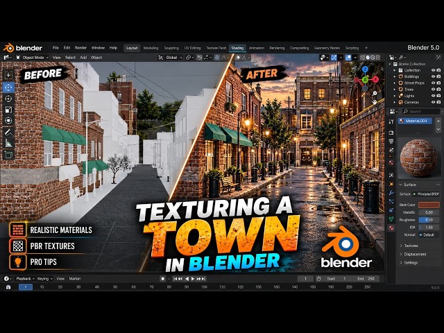 How to Texture a 3D Town in Blender | Complete Environment Workflow