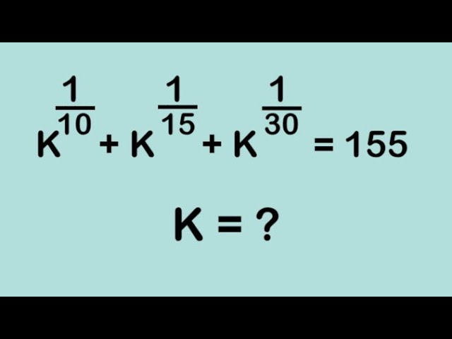Math Olympiad l A Beautiful olympiad Algebra Problem l Find K=? l math competition 