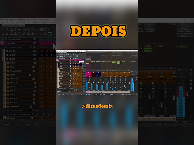antes e depois da mixagem e master