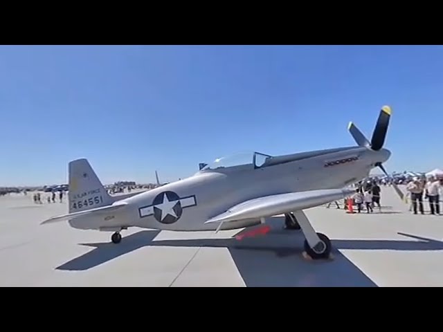 North American P-51 Mustang. 2022 Travis Air show [VR180 3D]