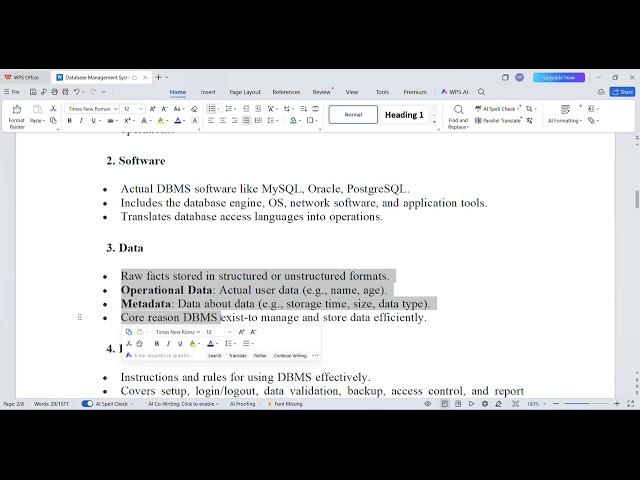 DBMS Components