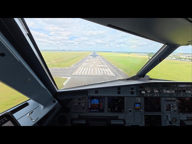 Flying the New A321neo Into Amsterdam! (Beautiful POV Approach & Landing uncut)