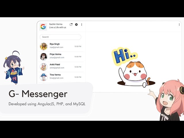 G- Messanger Web App build with Angular.js & Php MySQL | College Assignment 🌟