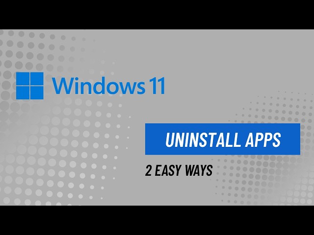 Uninstall Apps in Windows 11: Control Panel vs Settings
