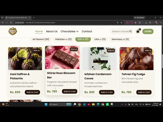 Chocolatia House — Responsive E-Commerce Bakery Website | HTML, CSS & JavaScript Project