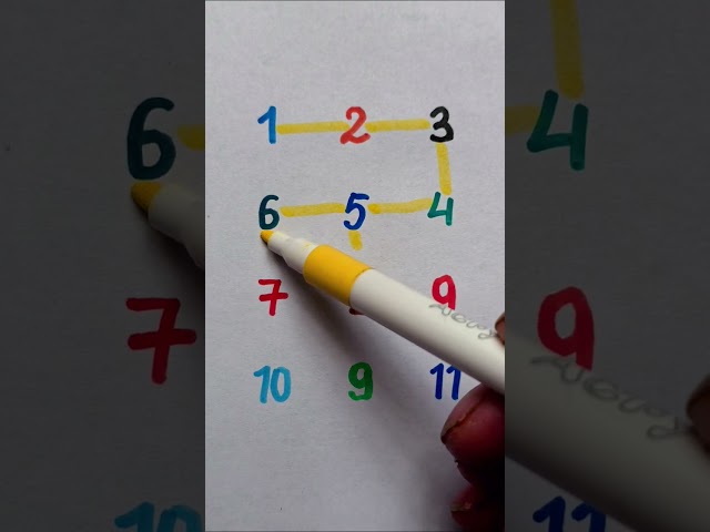 Draw a line with numbers 1 to 10 😌 #drawing #numbers #line #drawing #quiz Part#60