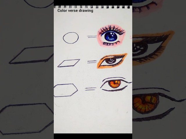 3 eyes eye drawing tutorial 😍। color verse drawing #shorts #eyes #drawing #tutorial