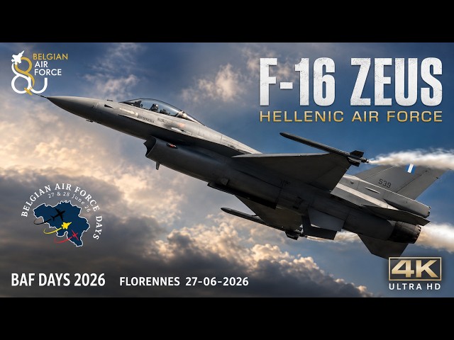 F-16 Zeus Hellenic Air Force Full Solo Display . Baf Days 2026 Florennes 4K