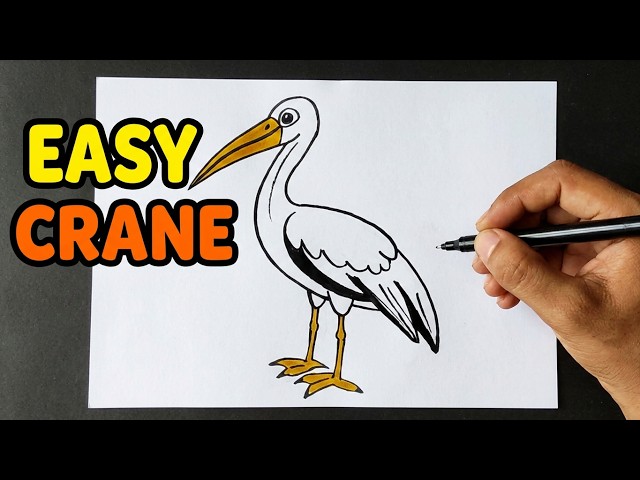 Learn How to Draw a Crane Step by Step #drawingtutorial