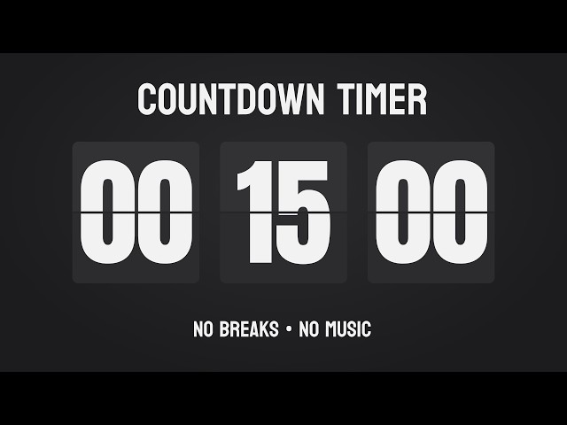15 Minute ADHD Focus Timer 🖤 Silent Flip Clock ⏱️